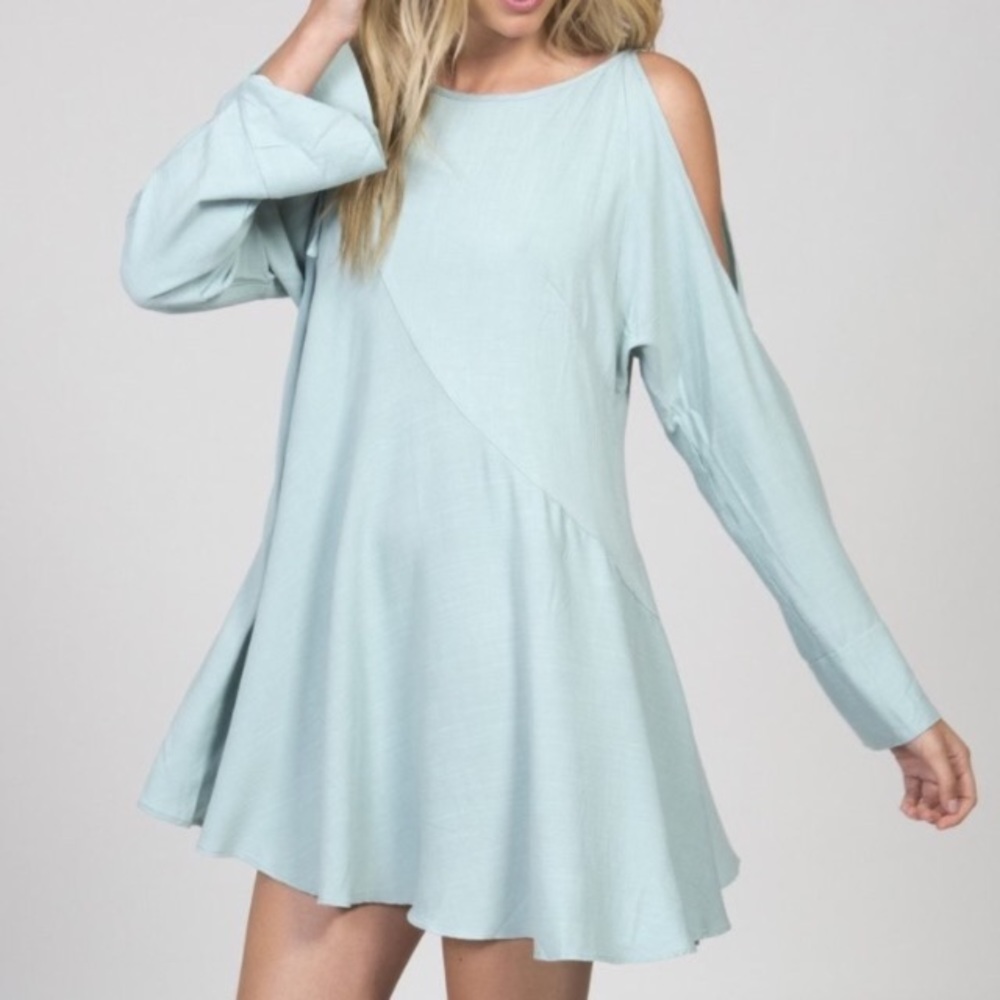 [XS] Free people asymmetrical cold shoulder dress